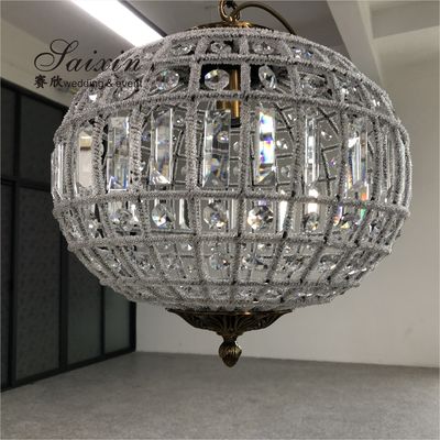Oval Shaped Crystal Chandelier Pendant Wedding Event Stage Decoration  50cm