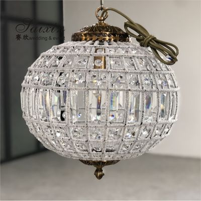 Oval Shaped Crystal Chandelier Pendant Wedding Event Stage Decoration  50cm