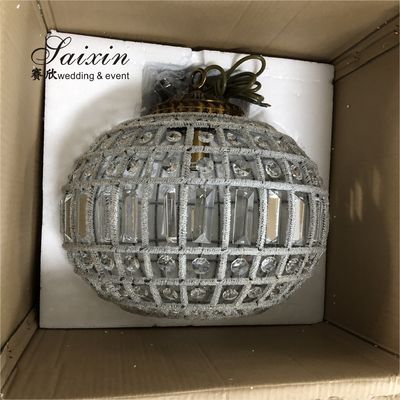 Oval Shaped Crystal Chandelier Pendant Wedding Event Stage Decoration  50cm