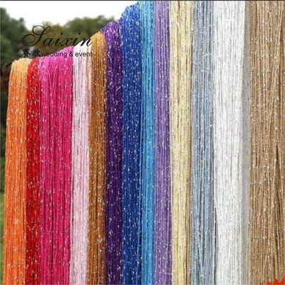 Elegant  Wedding Ceiling Decoration Champagne colors Fabric String Curtain Ceiling Drape