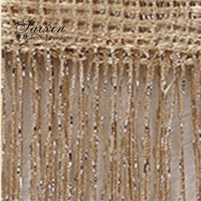 Elegant  Wedding Ceiling Decoration Champagne colors Fabric String Curtain Ceiling Drape