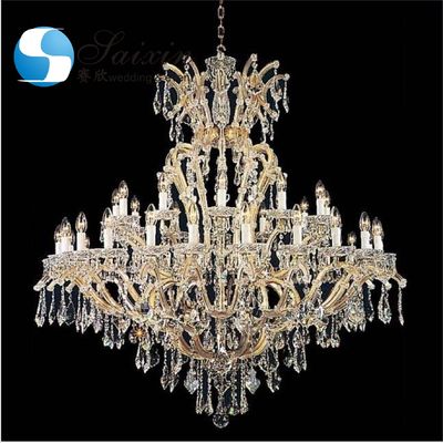 Antique Gold Crystal Chandelier Lights Ceiling Luxury K9 Wedding Ceiling Decoration
