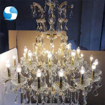 Antique Gold Crystal Chandelier Lights Ceiling Luxury K9 Wedding Ceiling Decoration