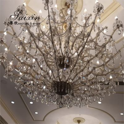 Antique Gold Crystal Chandelier Lights Ceiling Luxury K9 Wedding Ceiling Decoration