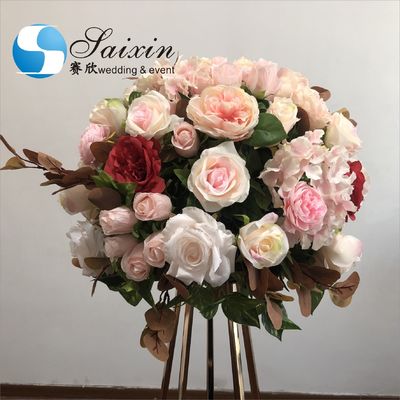 New custom pink artificial flower ball arrangement  for wedding decoration