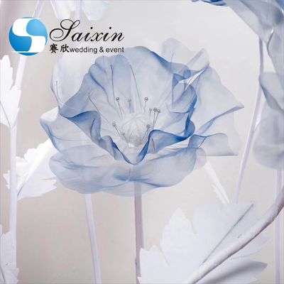 Beautiful set 3 pcs different  long stem silk passion flowers for wedding event floor decoration