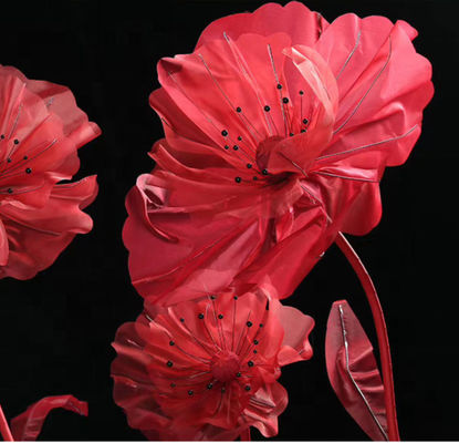 Beautiful set 3 pcs different  long stem silk passion flowers for wedding event floor decoration