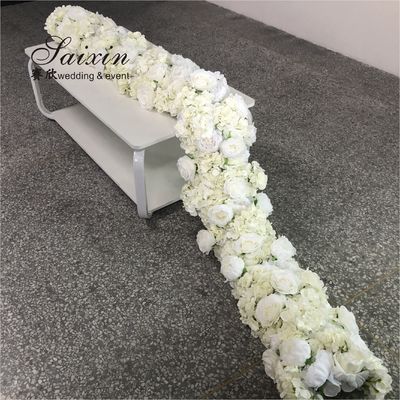 Wedding Decoration Supplies Custom Color Silk Wedding Floral Table Runner Sweetheart Table Artificial Flowers