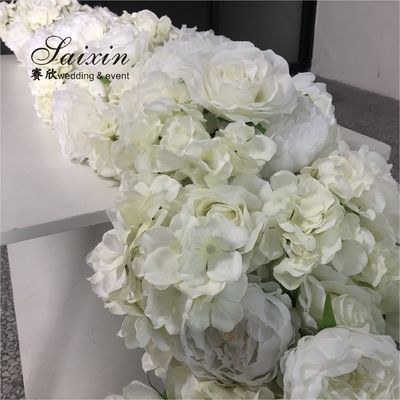 Wedding Decoration Supplies Custom Color Silk Wedding Floral Table Runner Sweetheart Table Artificial Flowers