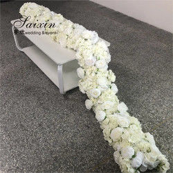 Wedding Decoration Supplies Custom Color Silk Wedding Floral Table Runner Sweetheart Table Artificial Flowers