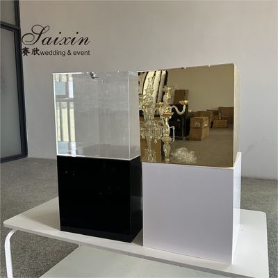 20ft Acrylic Wedding Backdrop Decoration Centerpieces Beautiful Event Gold Mirror Plastic Money Boxes