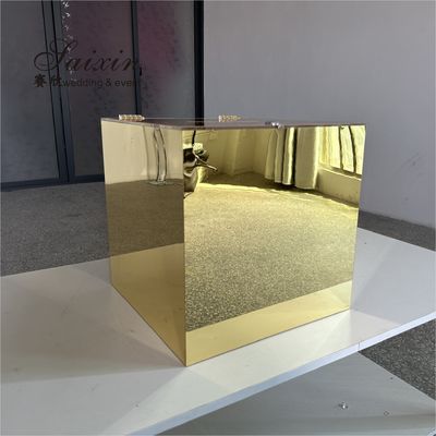 20ft Acrylic Wedding Backdrop Decoration Centerpieces Beautiful Event Gold Mirror Plastic Money Boxes