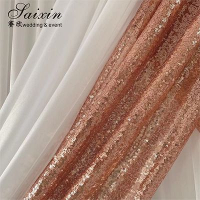 Wedding Decoration Backdrop Curtain White Gold Double Cloth Custom Backdrop Wedding Drapes