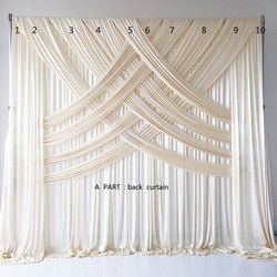 Custom Luxury Wedding Backdrop Double Drape White Cloth Curtains Cross Valance  Wedding Backdrop