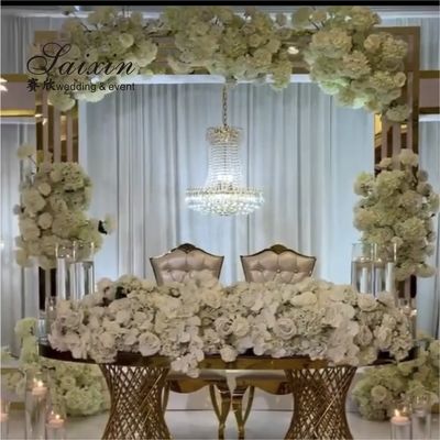 Hot sale new design 3 pcs set white acrylic backdrop for wedding stage decoration