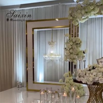 Hot sale new design 3 pcs set white acrylic backdrop for wedding stage decoration