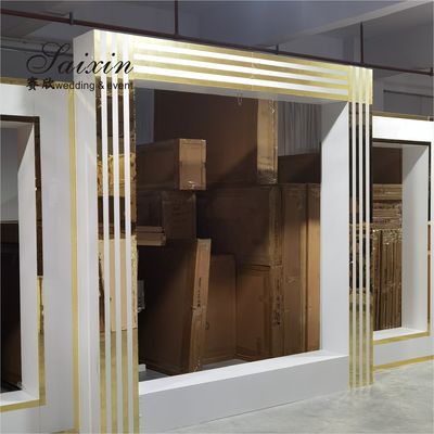 Hot sale new design 3 pcs set white acrylic backdrop for wedding stage decoration