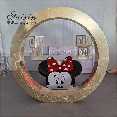 Factory sale hexagon mirror acrylic arch backdrop for event stage decoration