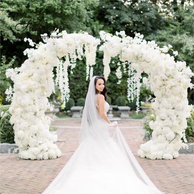 Wedding Decoration Backdrop Stand Wholesale Unique Moon Shape White Metal Stand 210CM