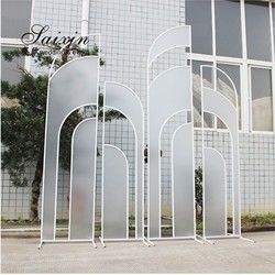 Church Wedding Backdrop Flower Decoration Portable 4 Pcs Set Gold Frame Fabric Sequin Stand