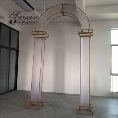 Event Decoration Curtain Backdrop Engagement White Membrane Gold Arch Door Frame 200cm