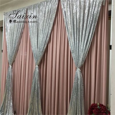 SX-388 Wholesale drape cloth curtains valance for wedding stage backdrop