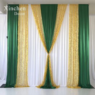 Wholesale custom color ice silk drape cloth curtains valance for events decoration