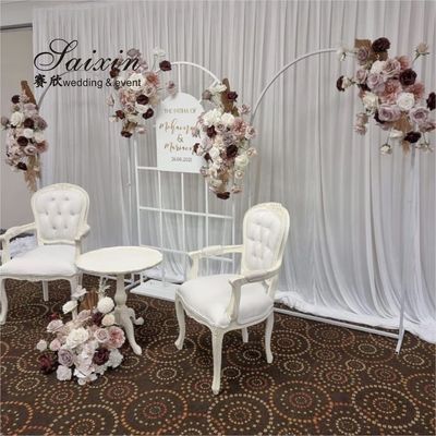 Factory wholesale luxury wedding furniture golden stainless steel arch panel steel door for event stage Backdrop