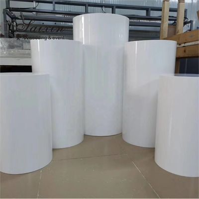 Factory wholesale square gold side white  acrylic pedestal columns for wedding event