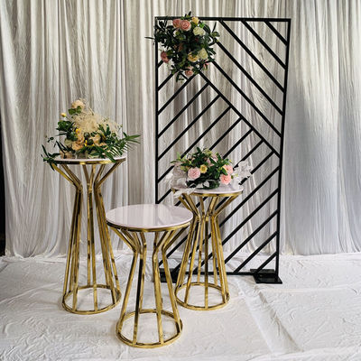 European wedding stage decoration style stainless steel cake stand set
