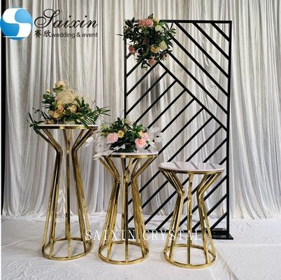 European wedding stage decoration style stainless steel cake stand set