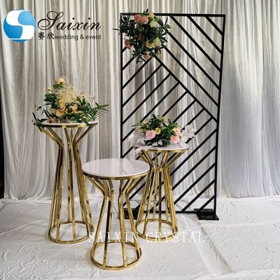 European wedding stage decoration style stainless steel cake stand set