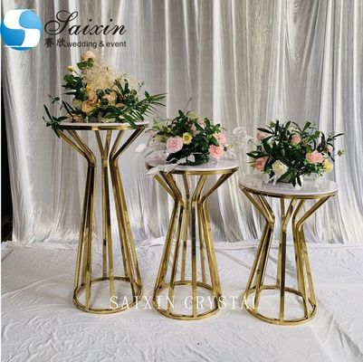 European wedding stage decoration style stainless steel cake stand set