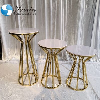 European wedding stage decoration style stainless steel cake stand set