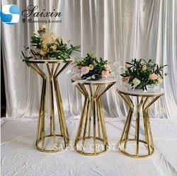 European wedding stage decoration style stainless steel cake stand set