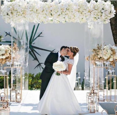 Wedding event decoration  gold mirror acrylic arch for  backdrop
