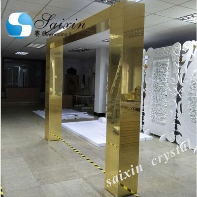 Wedding event decoration  gold mirror acrylic arch for  backdrop