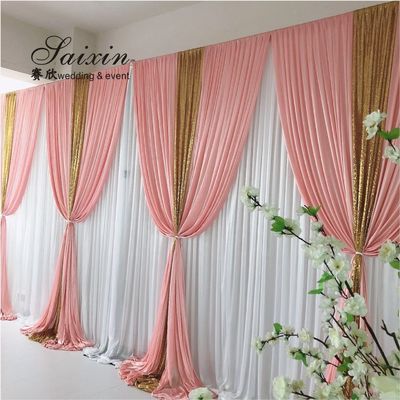 Unique wedding event stage decoration backdrop fabric sequin