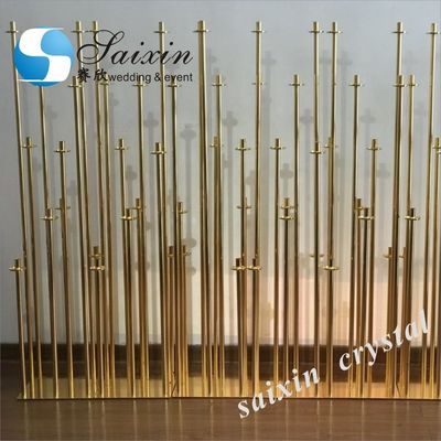 Beautiful gold metal candle holder for wedding decorating backdrop