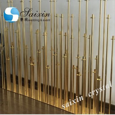 Beautiful gold metal candle holder for wedding decorating backdrop