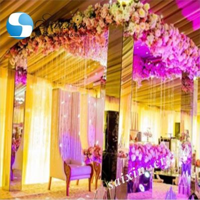 ZT-220H-2 mirror pillars chuppah decoraiton stage wedding