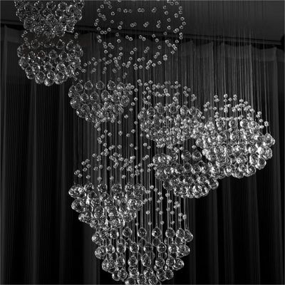 Glass Crystal Bead Curtains Ceiling Hanging With Crystal Ball Event Drape Wedding Decoration