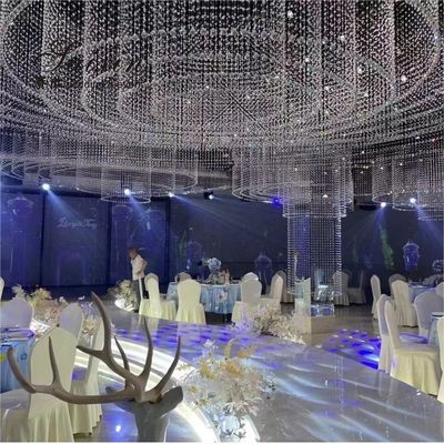 Factory wholesale Round Crystal Bead Wire Chain Chandeliers accessories For Wedding Ceiling Decoration