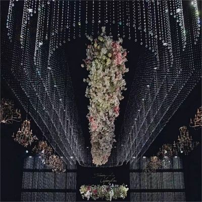 Factory wholesale Round Crystal Bead Wire Chain Chandeliers accessories For Wedding Ceiling Decoration