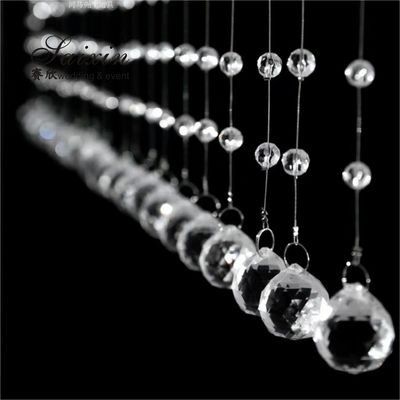 Factory wholesale Round Crystal Bead Wire Chain Chandeliers accessories For Wedding Ceiling Decoration