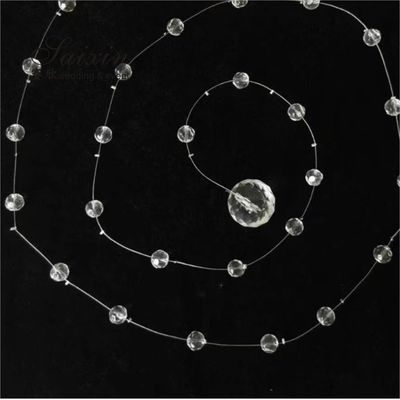 Factory wholesale Round Crystal Bead Wire Chain Chandeliers accessories For Wedding Ceiling Decoration