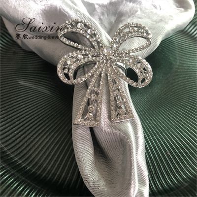 Bowknot Shape Rhinestone Braided Napkin Rings Set Of 12 8 6 4 Wedding Party Table Decoration
