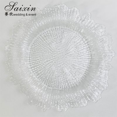 Hot Sale Transparent Acrylic Wedding Charger Plates Table Decoration Wedding Plastic Charger Plates
