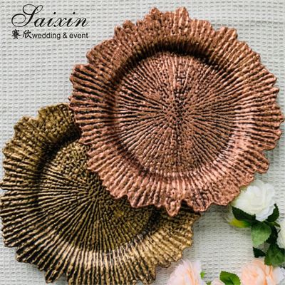 Hot Sale Transparent Acrylic Wedding Charger Plates Table Decoration Wedding Plastic Charger Plates