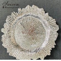 Hot Sale Transparent Acrylic Wedding Charger Plates Table Decoration Wedding Plastic Charger Plates